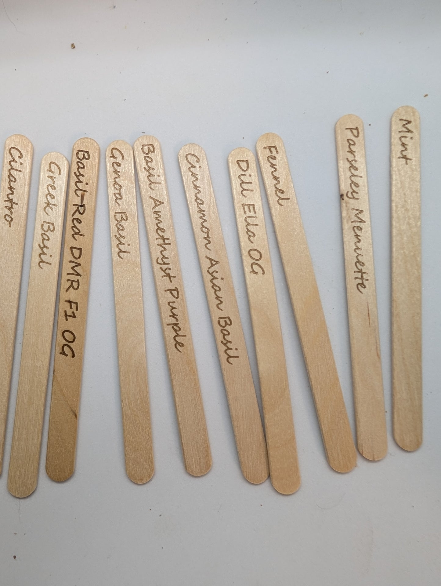 Wooden Plant Markers - Laser engraved